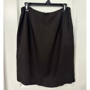 🖤✨ Ellen Tracy Linda Allard Black Linen Rayon Skirt Size 14 Preloved Chic 💅